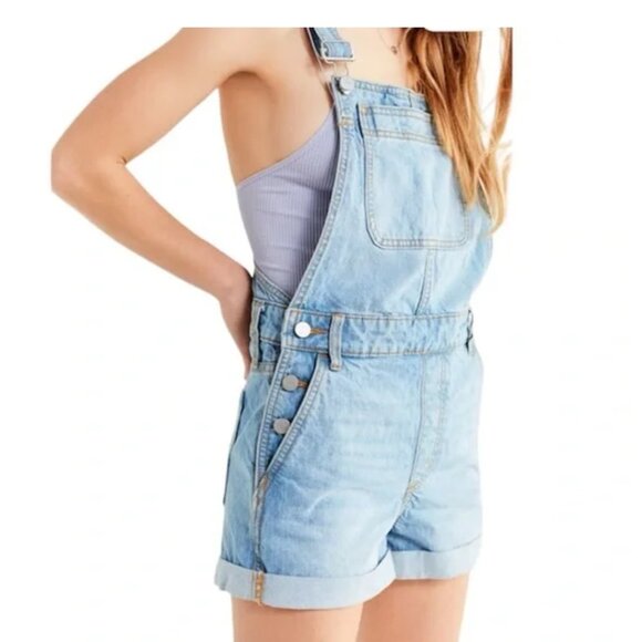 BDG Urban Outfitters LINDA denim jean shortall overall blue 26 - Picture 1 of 15